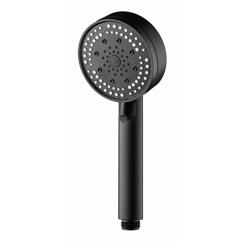 Black Warrior cabezal de ducha de mano negro de cinco engranajes de mano de gran superficie rociado presurizado cabezal de ducha traje de boquilla de Ducha