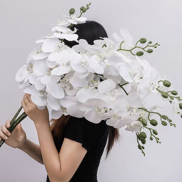 Jardín verano película adhesiva 3D sensación de mano simulación orquídea mariposa accesorios de fotografía en el hogar de 95 cm de altura multicolor opcional vestido para el hogar