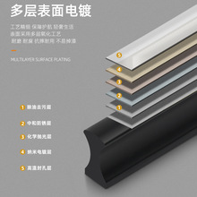 现代简约亚光银色一字形条形铝合金拉手衣橱柜美式铝型材哑光把手