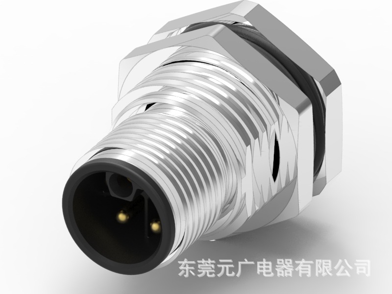 M12 L-CODE 5PIN公头 前锁面板式PG9