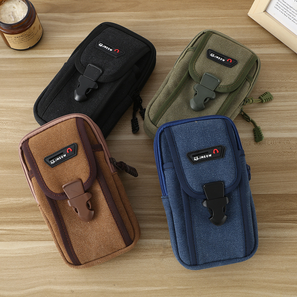 Cross-Border Popular Vertical Oxford Cloth Men's Waist Bag, Fashionable, Waterproof, Wear-Resistant, Multi-Functional Coin Purse, Mobile Phone Bag Wholesale