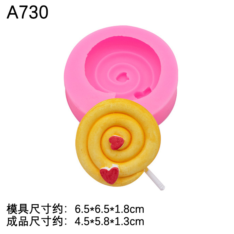 Cookie crema Lollipop molde de silicona epoxi arcilla cerámica suave DIY chocolate fondant