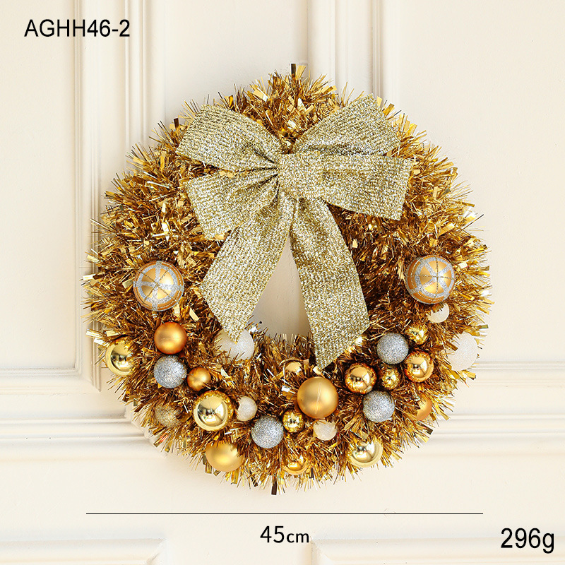 Gangheng Christmas Guirnalda Colgante de puerta 45CM Bola de Navidad roja Decoración de puerta y ventana Decoración de guirnalda Decoración de escena Decoración de puerta
