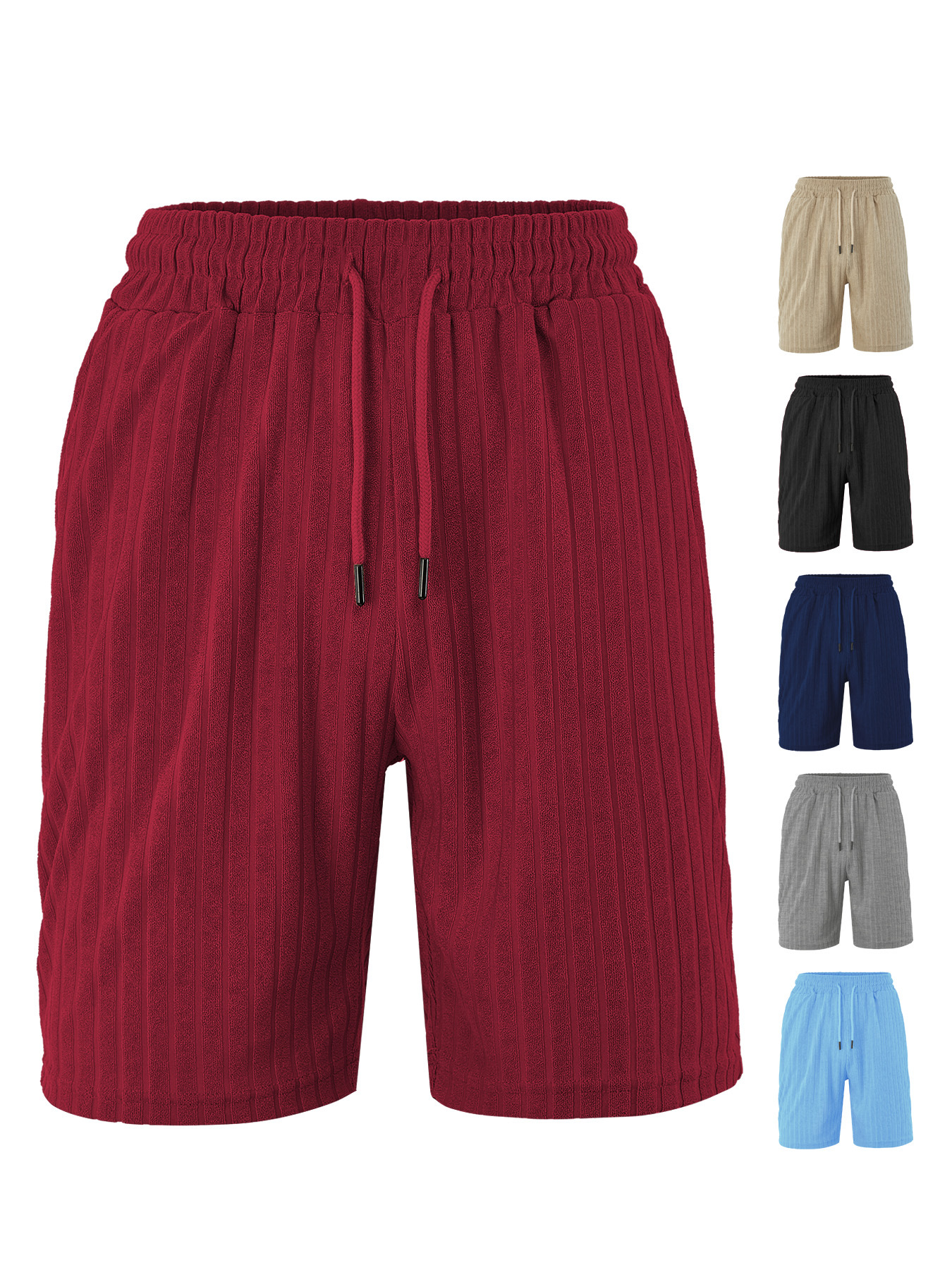 Europa y Estados Unidos ropa de hombre transfronteriza TK paleta spot verano suelta transpirable toalla jacquard pantalones cortos casuales de hombre