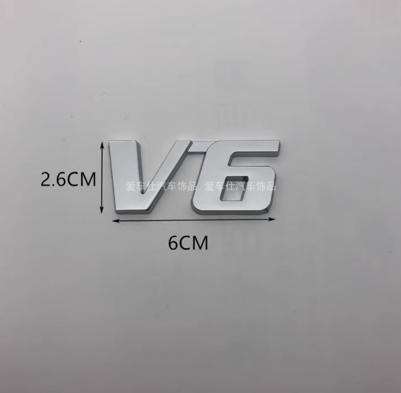 車の修正された金属ラベル 3D 立体 V6 V8 車のラベル大排気量ロゴ車のテールラベル車のステッカー装飾ラベル|undefined