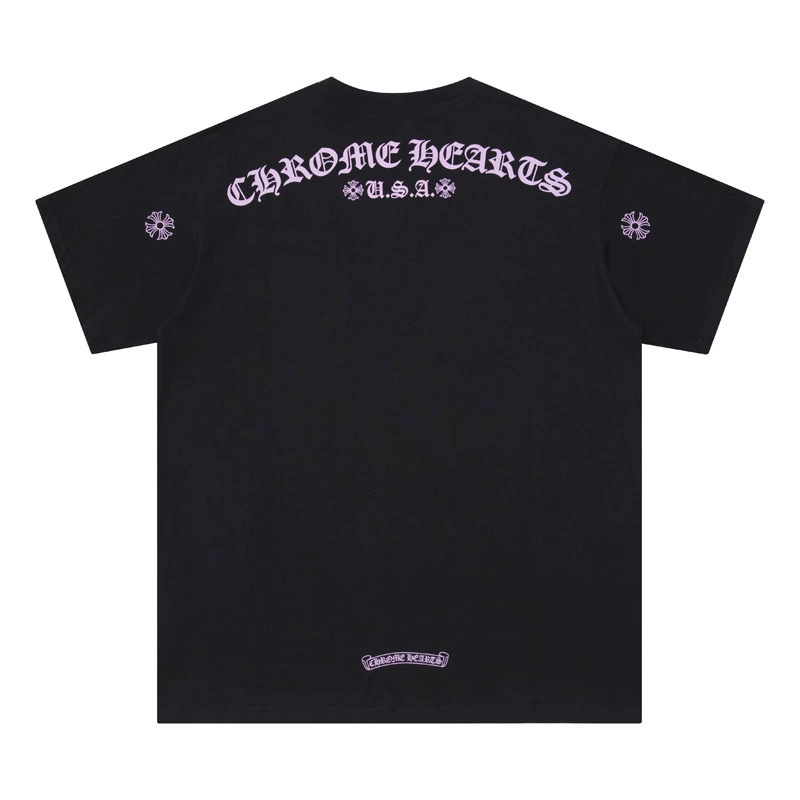 Трансграничная фабрика прямых продаж 2024 весной и летом новая кроя санскритская буква свободная повседневная футболка с круглым вырезом