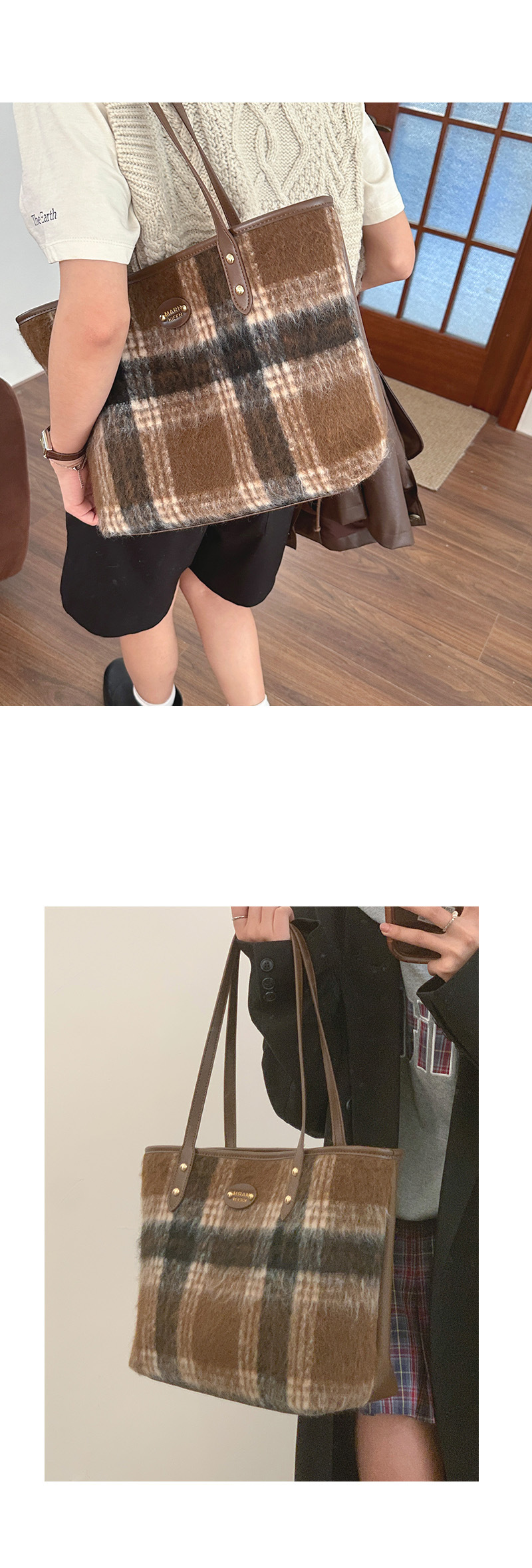 Koreanische High-End-Version mit hoher Kapazität, tragbar für Damen 2023, modische Umhängetasche aus Wollkaro_voghion.com
