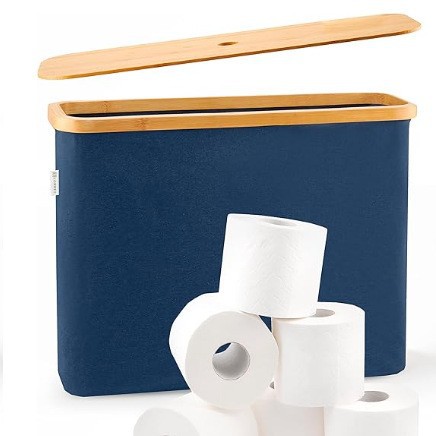 Transfronterizo transparente papel higiénico enrollado papel cesta de almacenamiento tela toallas de papel cesta de almacenamiento a prueba de polvo a prueba de salpicaduras caja de baño