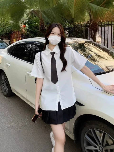 Рубашка JK, женская летняя новая рубашка в консервативном стиле, белая рубашка с воротником-поло и короткими рукавами, студенческий свежий топ, партия