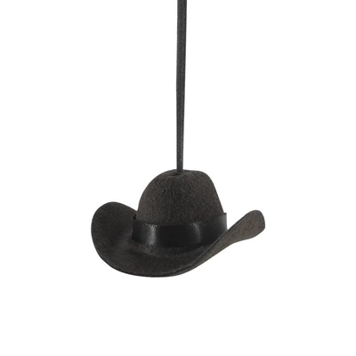 Xizang Cowboy Hat Car Pendant Xizang-Style Handmade Peace Knot Pendant Rope Car Hanging Rope 2025 New Model (Car hanging) - cowboy-hat-pendant-black