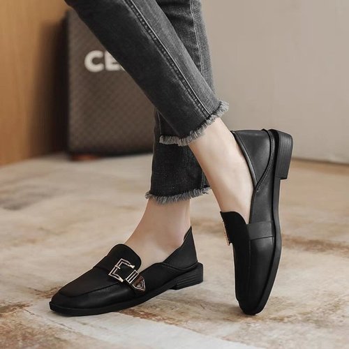 Women's Flat Spring Ankle Boots with Thick Sole, Stylish Loafers, Comfortable, British Style, One-Piece Design