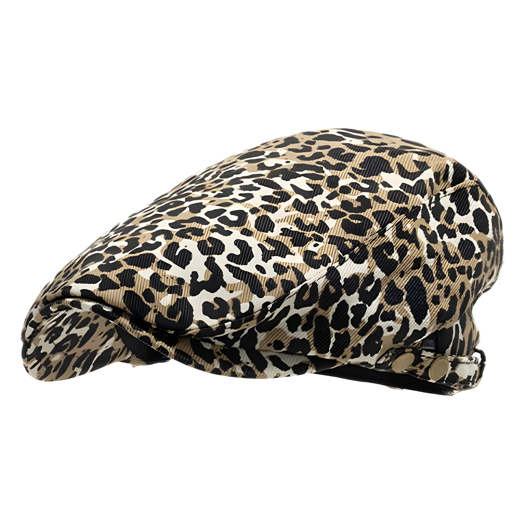 Designer Leopard Print Forward Hat Niche Vintage Beret ins Spice Girl Fashion Newsboy Hat_voghion.com