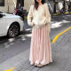 Gentle Style Pink Skirt Women's Sweet Age-reducing Waist Slimming Layered Small A- line Long Skirt Spring