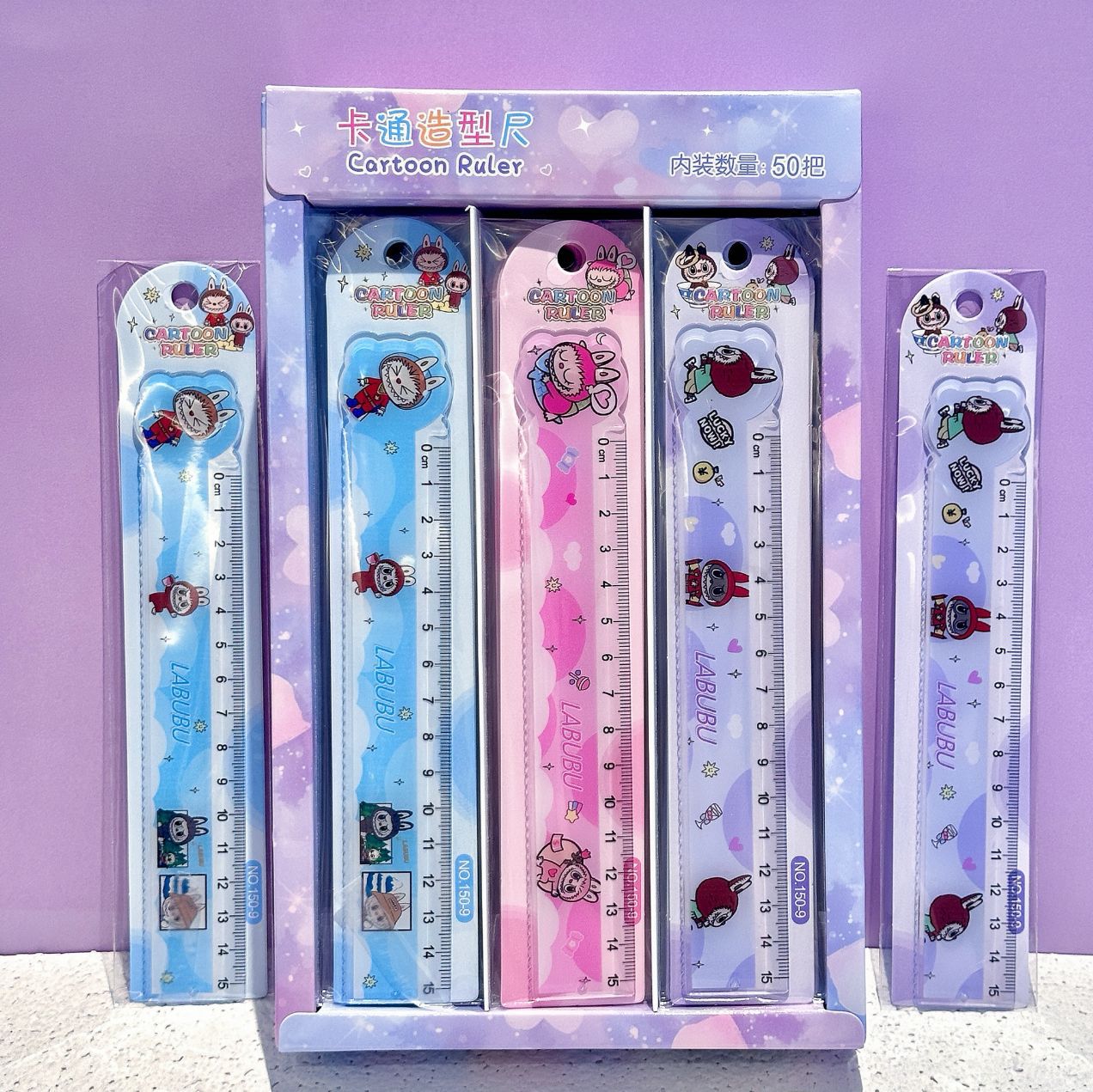Papelería infantil creativa regalos pequeños para estudiantes de jardín de infantes premios prácticos de clase dibujos animados lindos reglas rectas rígidas 15cm