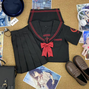 [Cross Hymn] Original JK Uniform Orthodox Dark Sail Suit Japanese College Style Middle Suit Class Suit Female