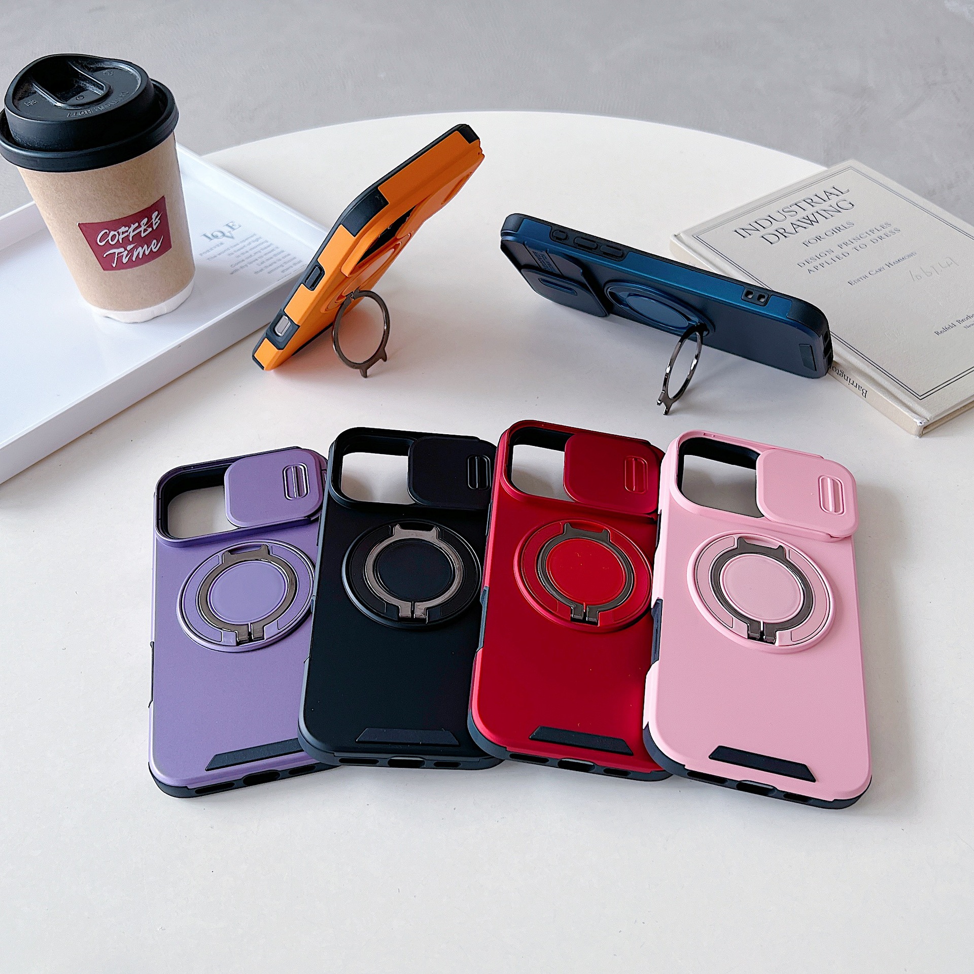 Compatible With IPhone 17 Max Lingke Phone Case 16 Pro Push Window Stand 15 Shockproof 14 Protective Cover_voghion.com