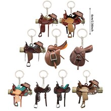 速卖通马鞍子汽车个性化钥匙扣男士装饰2D亚克力挂饰背包钥匙扣