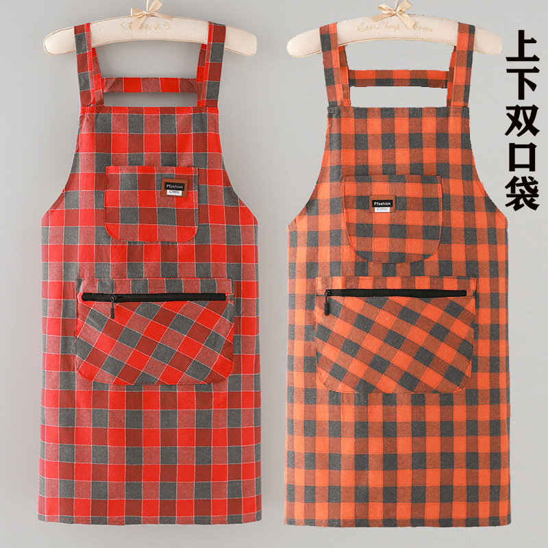 エプロン女性綿布キッチン家庭用料理防汚防塵汚れ防止ファッション洋気成人出勤作業服ウエスト|undefined