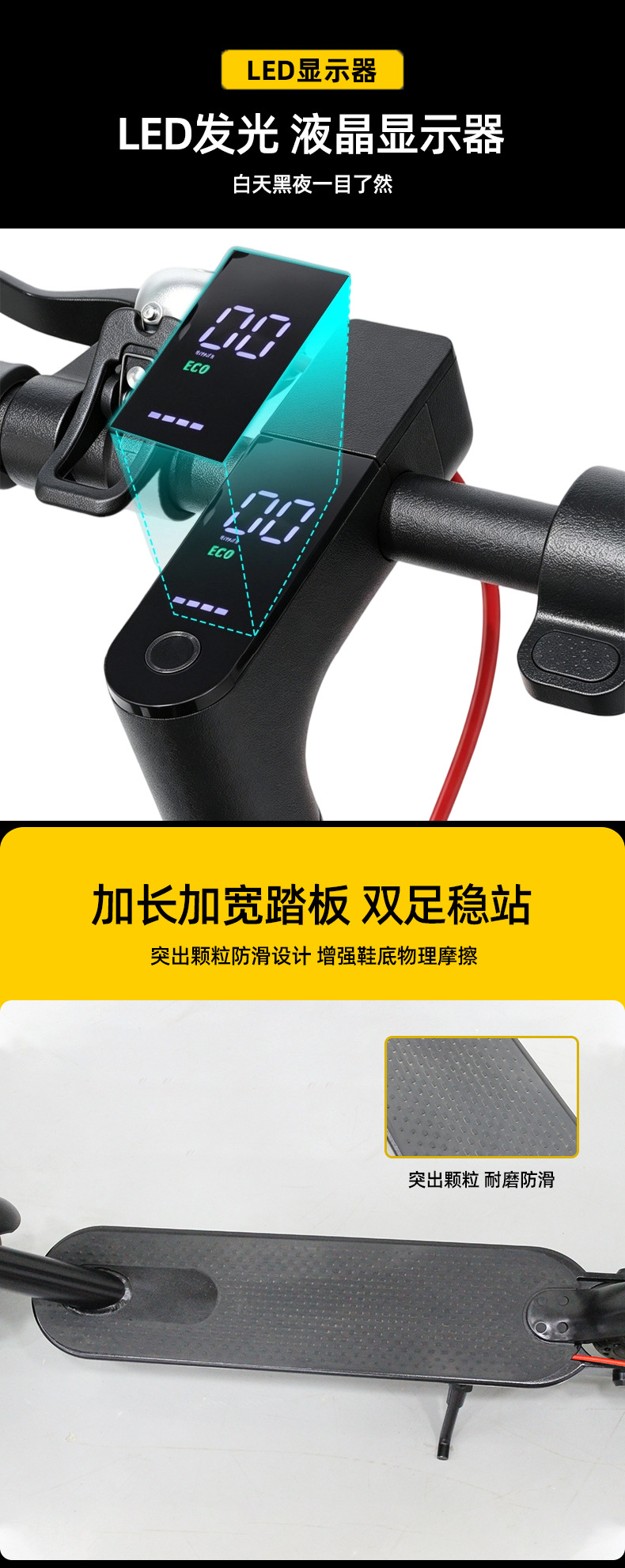 New cross-border adult electric scooter with large-capacity battery, long-lasting range, and foldable design for commuting