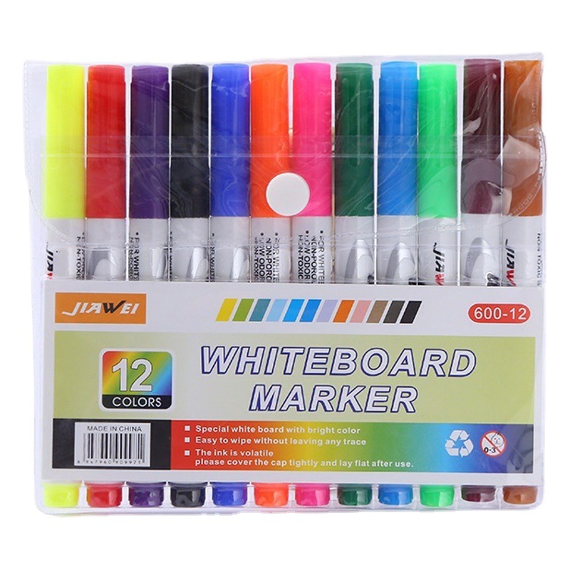 Pluma flotante de agua para niños Pluma de pizarra a base de agua borrable de 12 colores para estudiantes que enseñan pintura educativa pluma de acuarela lavable