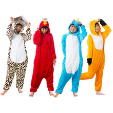 源头保暖卡通连体睡衣情侣亲子冬天法兰绒睡衣批发供应