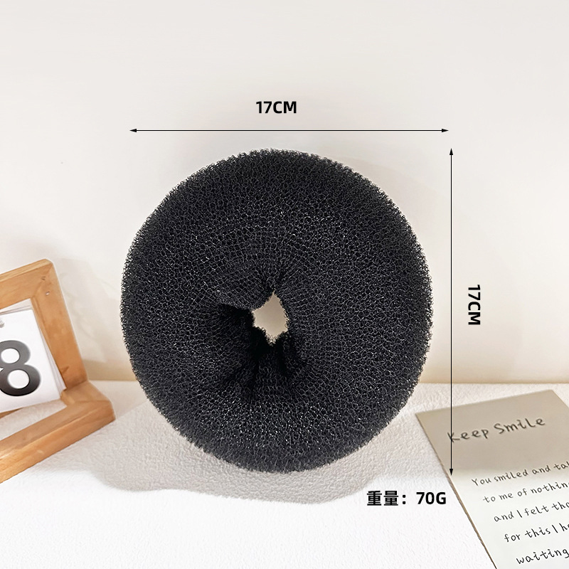 Platillo de rosquilla, mujer perezosa, lazo para el cabello con cabeza de bola esponjosa, artefacto para niños, tocado de capullo, accesorio para el cabello coreano