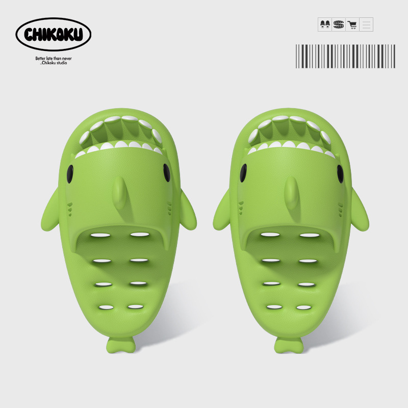 Zapatillas de fondo de masaje de tiburón pareja de adultos antideslizante baño fugas zapatillas de moda al aire libre divertido hogar sandalias lindas