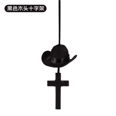 Knot Pendant Rope Car Hanging | Car hanging - cowboy-hat-ornament-black-wooden-cross