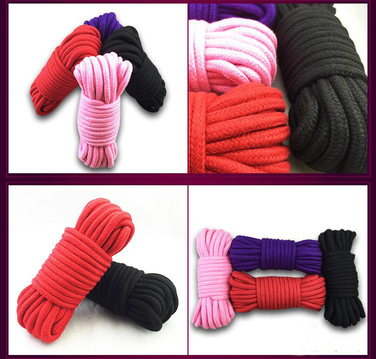 10m Cotton-Linen Rope with Nipple Clamps and Bells for Couples Intimacy — detail image 14