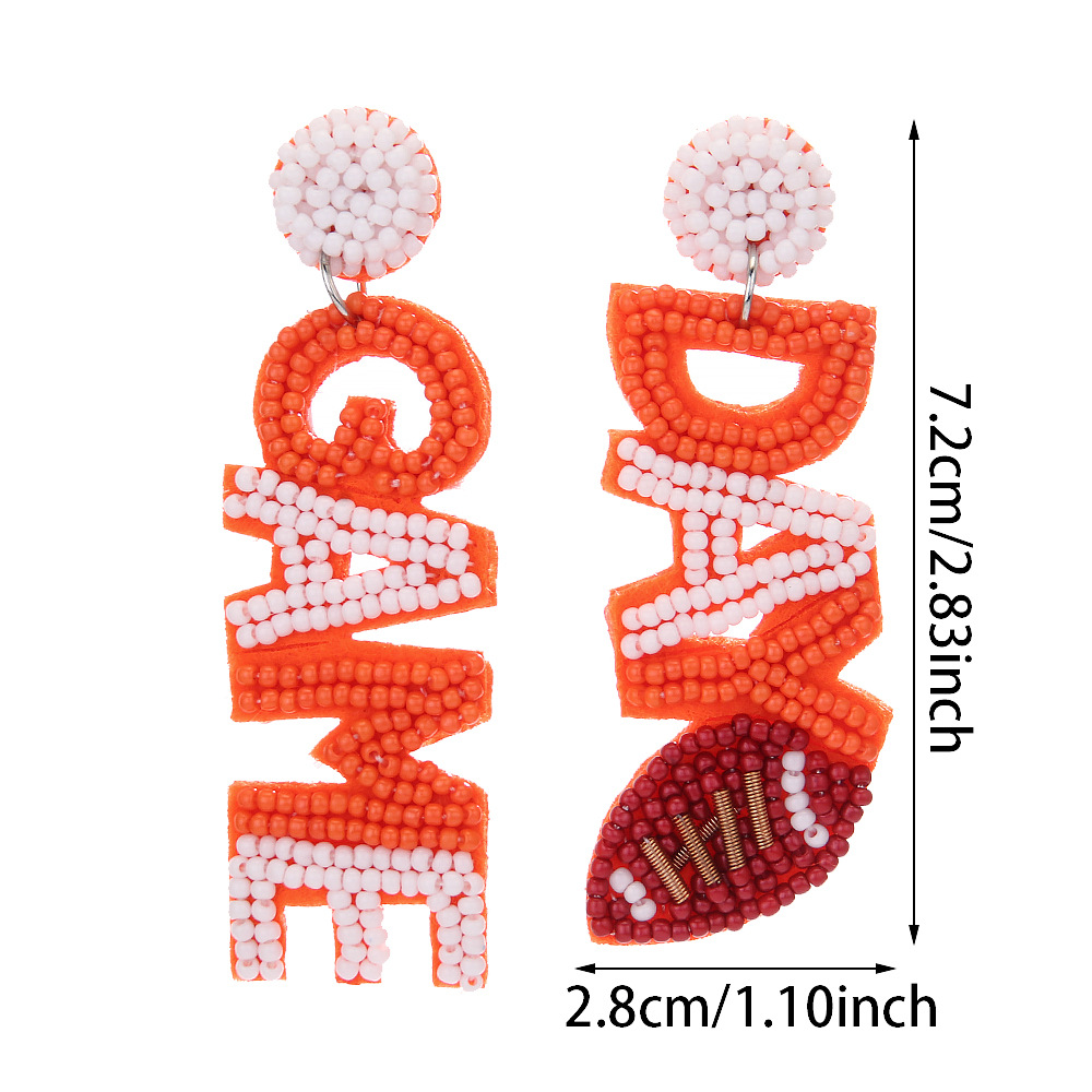 Letter Pattern 1 Pair Vintage Style Classic Style Letter Seed Bead Drop Earrings