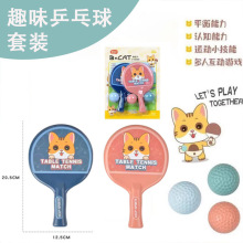 儿童体育用品乒乓球拍室内套装塑料两拍三球亲子互动玩具六一礼物