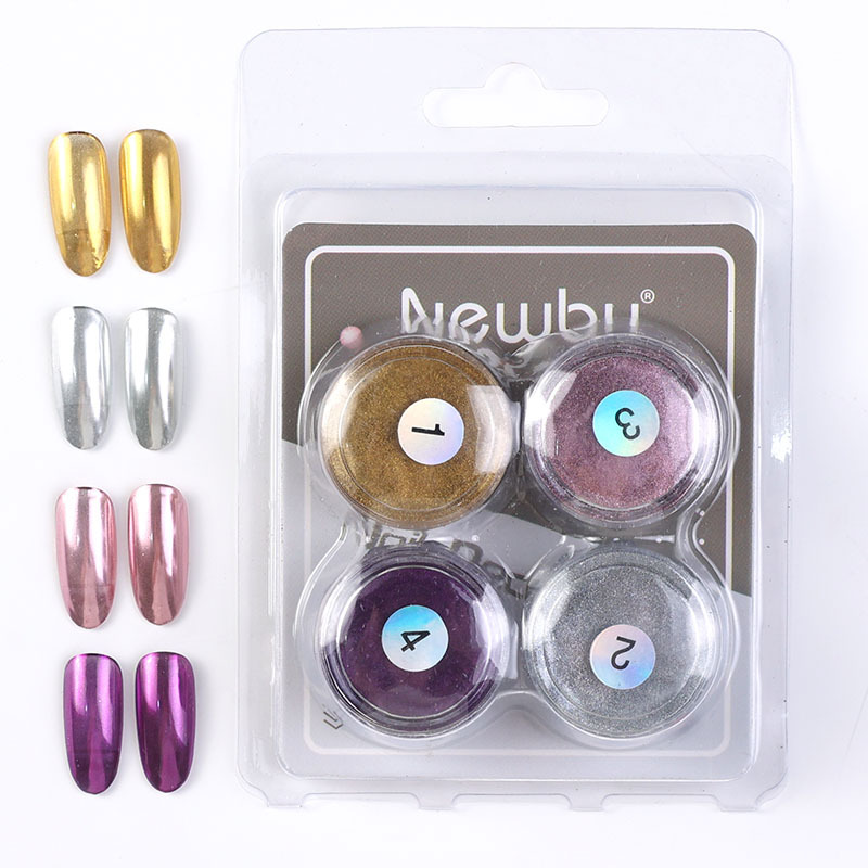 2023 manicuría en línea explosión sólido espejo mágico polvo oro y plata manicuría especial pegamento de esmalte de uñas gancho polvo espejo borde