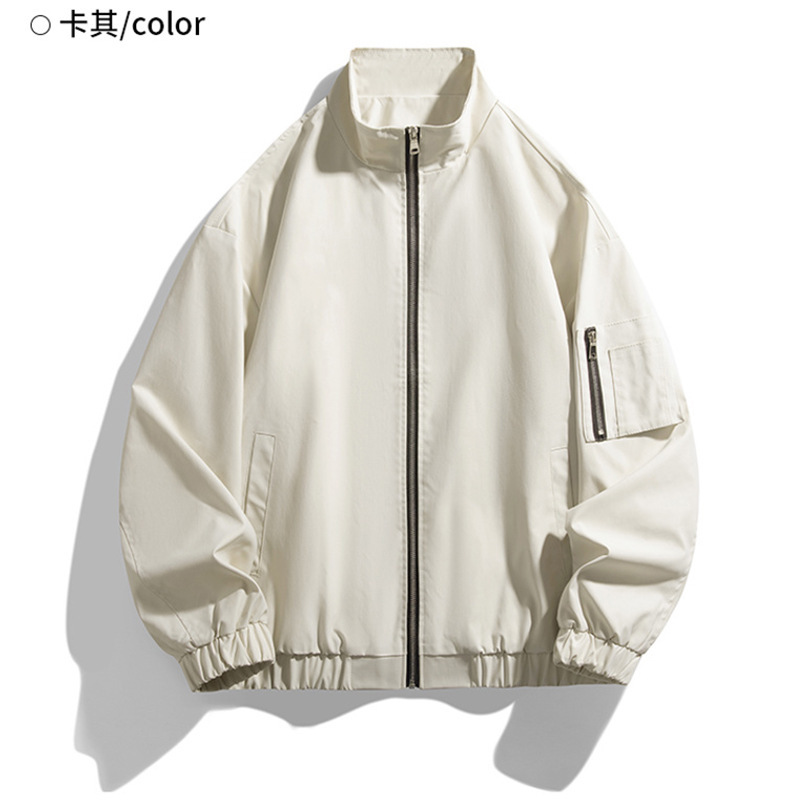 立领棒球服风衣美式飞行员夹克jacket春秋季潮牌男士夹克外套定制|undefined