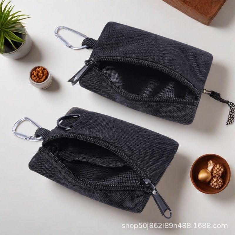 Bolsa de almacenamiento multifuncional, cremallera de lona, billetera pequeña, tarjetero, bolso cuadrado, cambio, llavero, bolso para colgar, bolso para fanáticos militares al aire libre