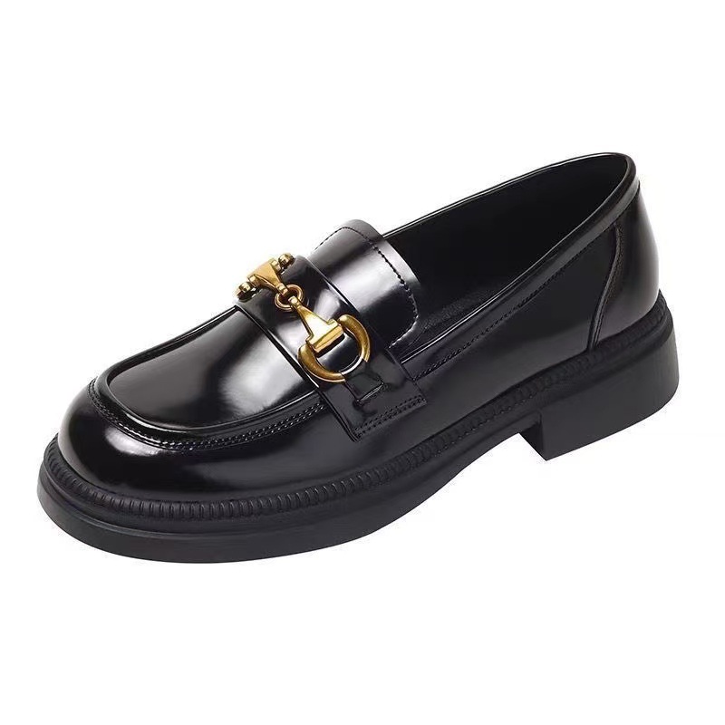 Zapatos de Lefour 2025, otoño nuevo botón de metal, zapatos de cuero de estilo británico JK, zapatos de un solo pie, zapatos de un solo pie, zapatos de estilo coreano, zapatos de un solo pie