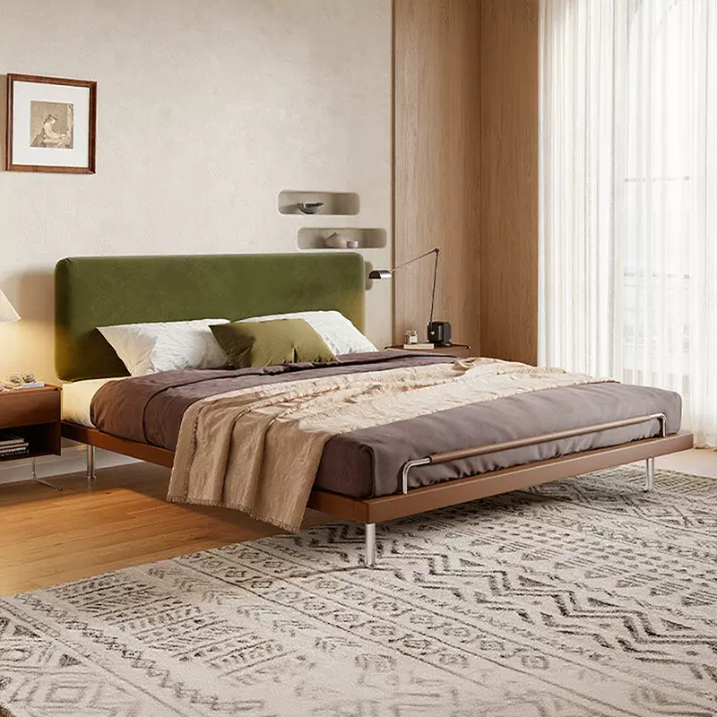 法式复古风布艺实木床1.8米成人主卧双人床欧式1.5米家用猫抓布床