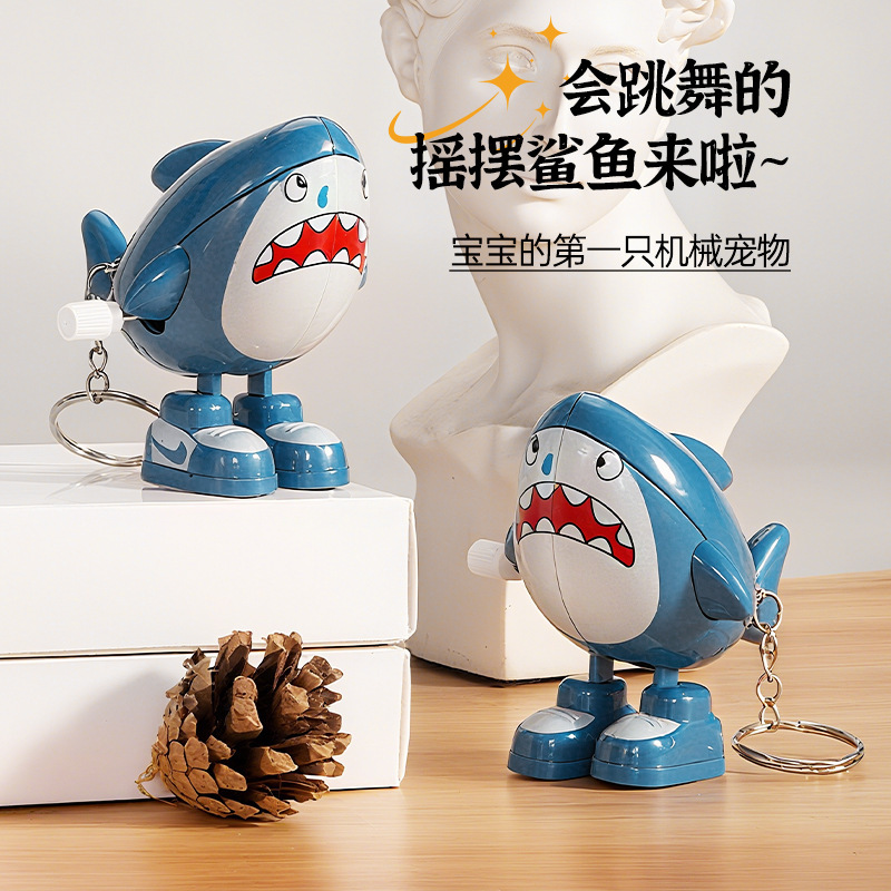 Wind-Up Nike Shark Keychain Pendant Wind-Up Toy Children's School Bag Pendant Primary School Student Holiday Gift Wholesale