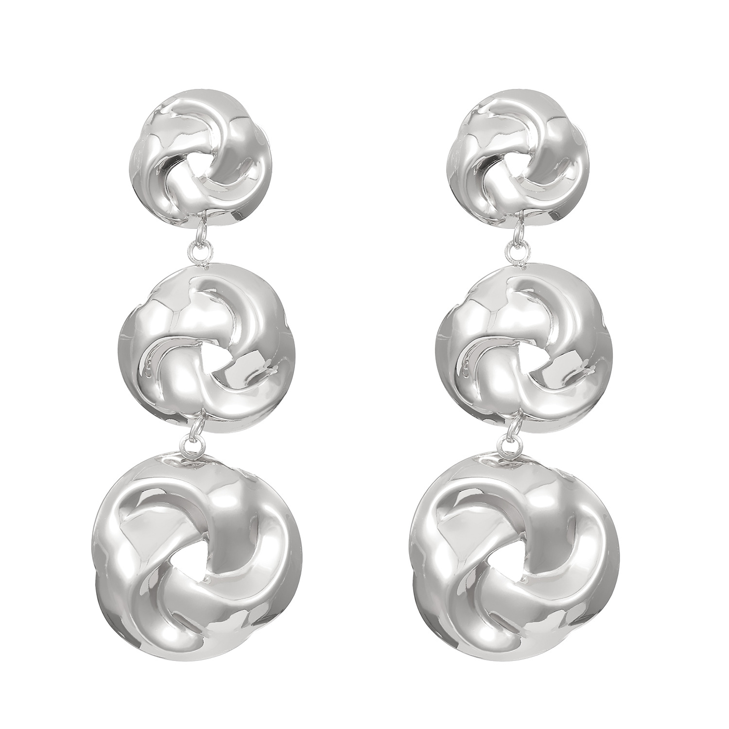 Moda europea y americana exagerada creativa todo partido torcido personalidad aleación Stud pendientes de las mujeres geométricas retro Hong Kong estilo pendientes