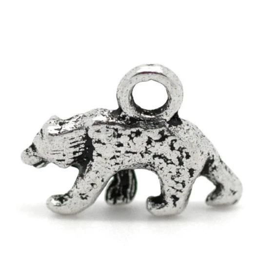 Трансграничная мода ювелирные аксессуары Ожерелье кулон белый K Древний Серебряный Белый Медведь 3D Стерео кулон ювелирные аксессуары Древнее серебро