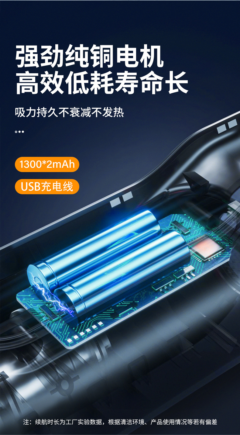 Cross-Border Car Vacuum Cleaner Rechargeable Household Car Wet and Dry Dual-Use Large Suction Power Portable Handheld Vacuum Cleaner