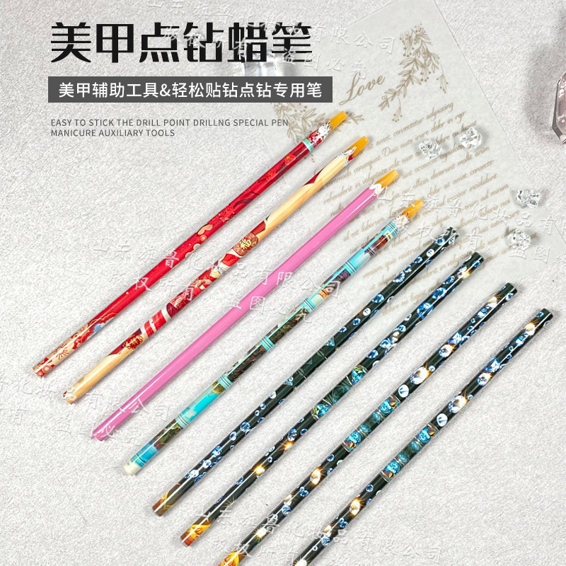 Pluma para decoración de uñas, aplicador de diamantes de imitación pequeños, bolígrafo adhesivo, crayón adhesivo, bolígrafo de diamantes de imitación adhesivo, herramienta de punteado fuerte, herramienta de succión de diamantes de imitación.