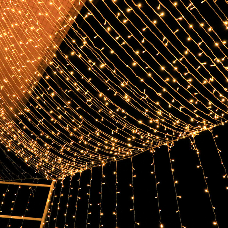 Transfronterizo a prueba de agua led string iluminación de la calle alrededor de la decoración de árboles pequeñas luces de color llenas de estrellas festivas decoración de aleros luz
