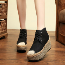 1618-15汉诺依新款冬秋贴补女棉鞋女松糕厚底运动女鞋子