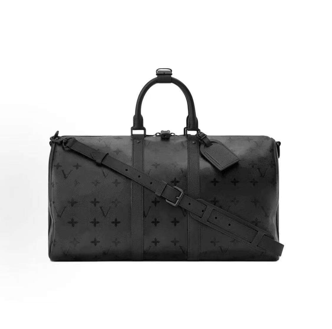 Bolso de hombre Keepall 25 - 35 - 45 bolso de viaje moda bolsa de cintura casual en relieve combinación de serie negra