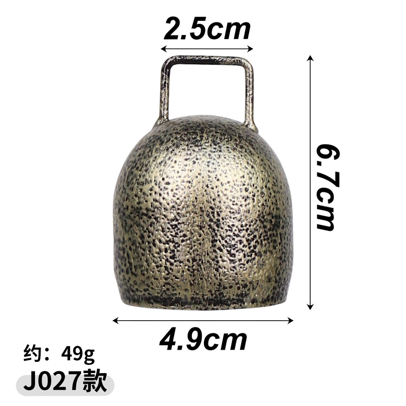 铃铛圣诞装饰品风铃挂件花环藤圈麻绳铃铛复古大号古铜色金属牛铃|undefined