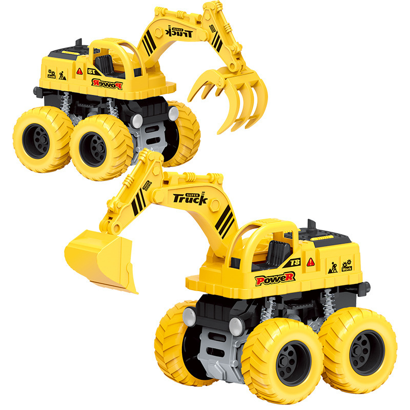 Inertial Engineering Vehicle Four-Wheel Drive Off-Road Vehicle Fall-Resistant Excavator Toy Car Pull-Back Car Children's Toy Model Inertial Engineering Vehicle Four-Wheel Drive Off-Road Vehicle Fall-Resistant Excavator Toy Car Pull-Back Car Children's Toy Model