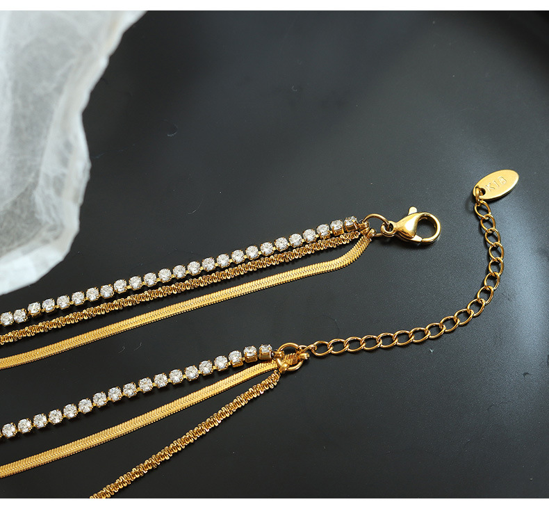 Glam Geometric Titanium Steel Plating Zircon Layered Necklaces_colorza_5