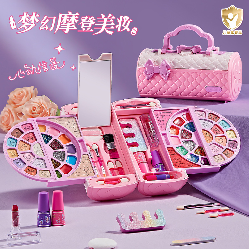 跨境儿童化妆品套装女孩玩具女童生日礼物小公主彩妆盒画化妆专用