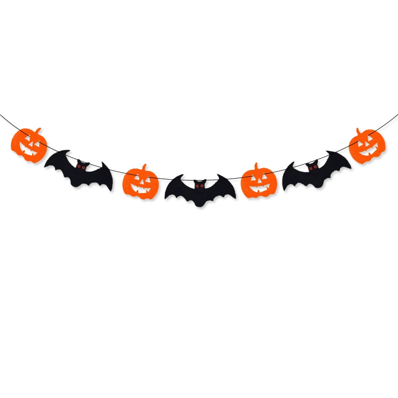 Г Halloween украшение Счастливого Хэллоуина Оранжевый Черный Черный клуб Yanwei баннер тыква летучая мышь Тянуть цветок