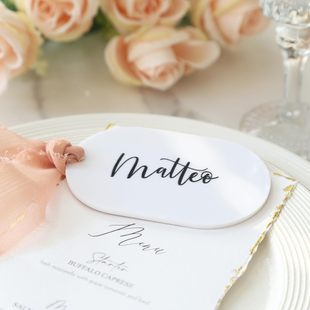 Acrylic Wedding Seat Cards DIY White Sign Board Frosted Labels Arch Blank Wedding Decoration Seat Cards